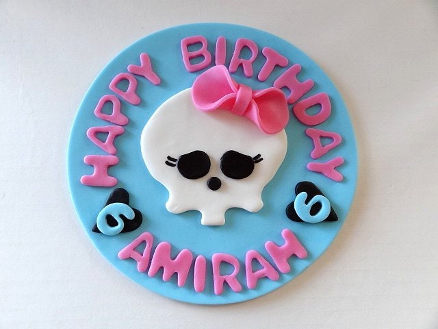 6" Fondant edible Cake Topper/ "Monster H" Inspired edible decoration