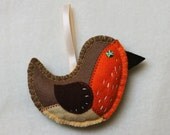 Robin bird felted, handmade & to hang up