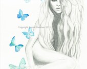 Halolani - A4 LIMITED EDITION PRINT - Butterfly Love