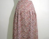 60s Floral Flared Pleated Skirt, S-M / W27 / W70 // Vintage Sweetheart Skirt