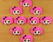 Lot 10pcs Lalaloopsy Resin Cabochons Flatback Flat Back Scrapbooking Hair Bow Center Making Crafts Embellishments DIY