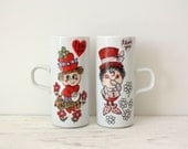 Vintage Arnart Royal Crown Smug Mugs Set of 2 I Love You by Kitty