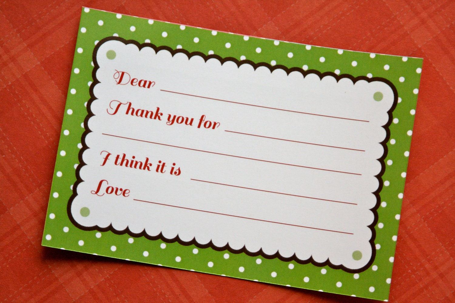 Printable Fill In Thank You Postcard