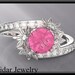 Pink Sapphire Engagement Ring,Diamond Engagement,Gold Engagement Ring,Flower engagement Ring,Diamond,Unique Engagement ring,Custom,