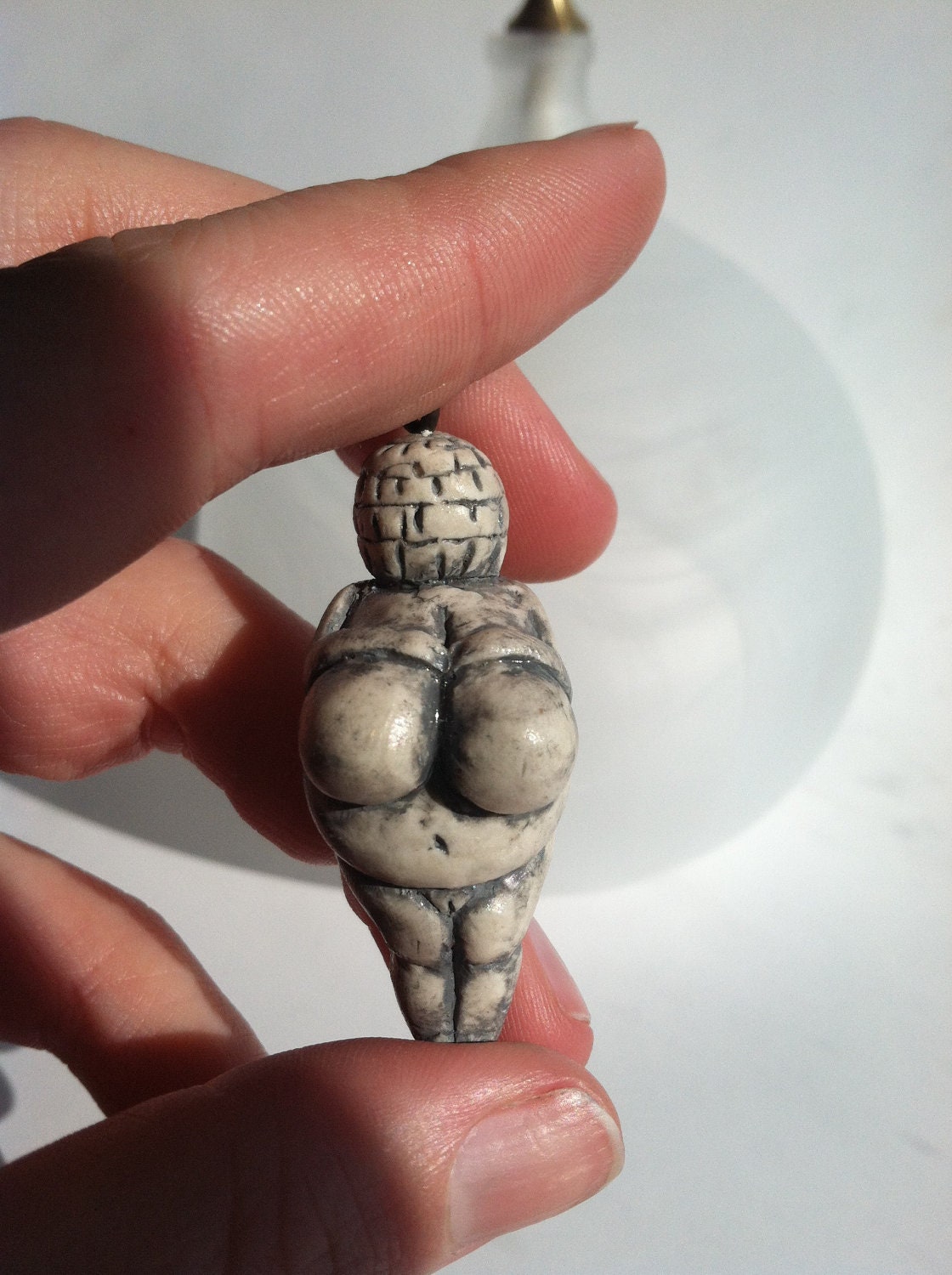 Handmade polymer clay Venus of Wilendorf inspired pendant