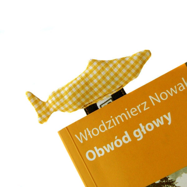 Unique handmade bookmark perfect gift for wedding birthday spring summer yellow miniature animal fish bookworm book club
