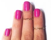 2 Above the Knuckle Rings - gold filled thin chain rings - set of 2 dainty midi rings
