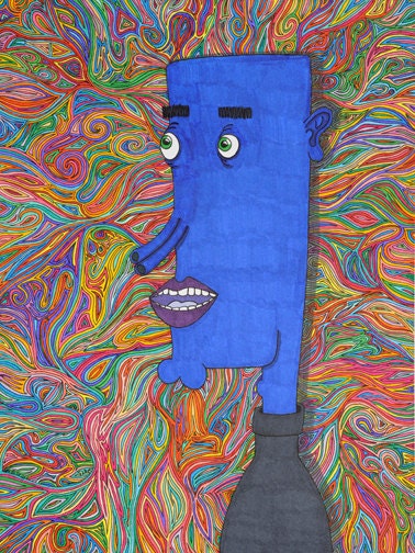 my blue friend (limited edition Giclee print, 9"x12")