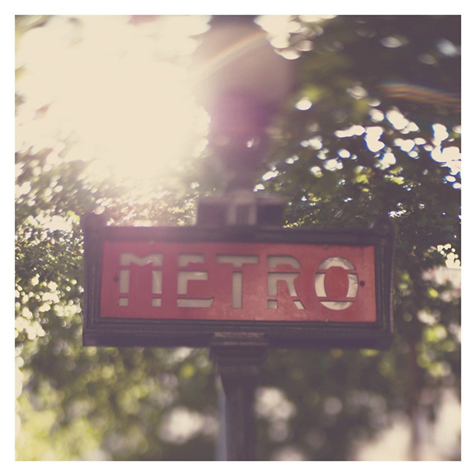 paris metro photo print - whimsical fine art architecture photography, enchanting, dream, soft, travel, france - 8x8