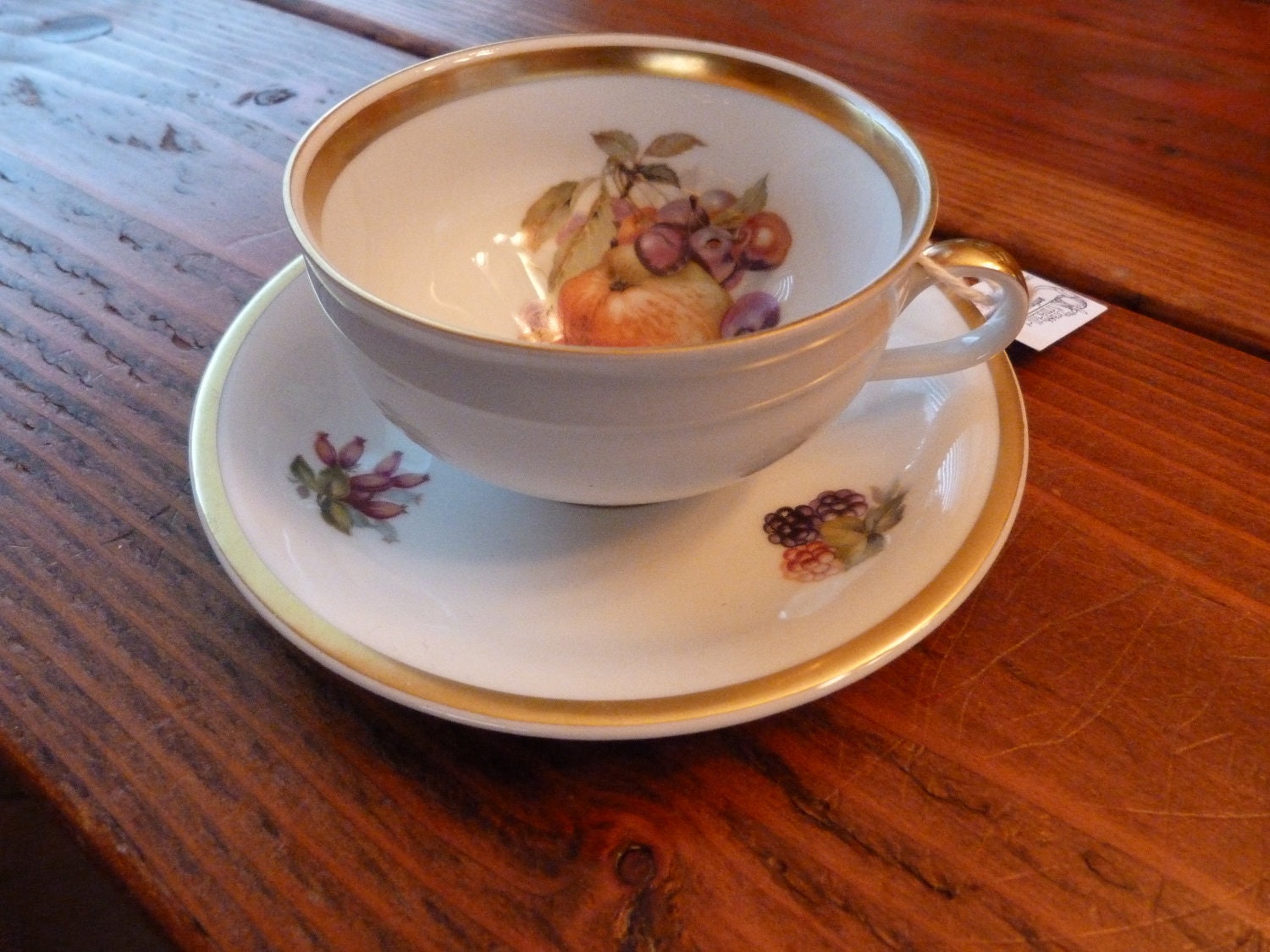Bavaria Porcelain Tea Cup and Saucer Orchard