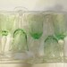Set of 6    1950s Green depression Glass Wine-Shot Glasses  reserved for Banwell