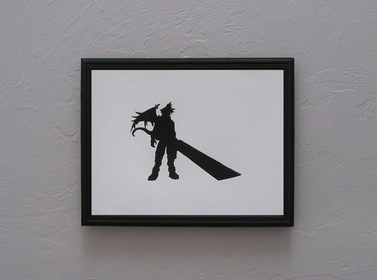 Cloud   Final Fantasy   Hand cut black silhouette papercut featured image