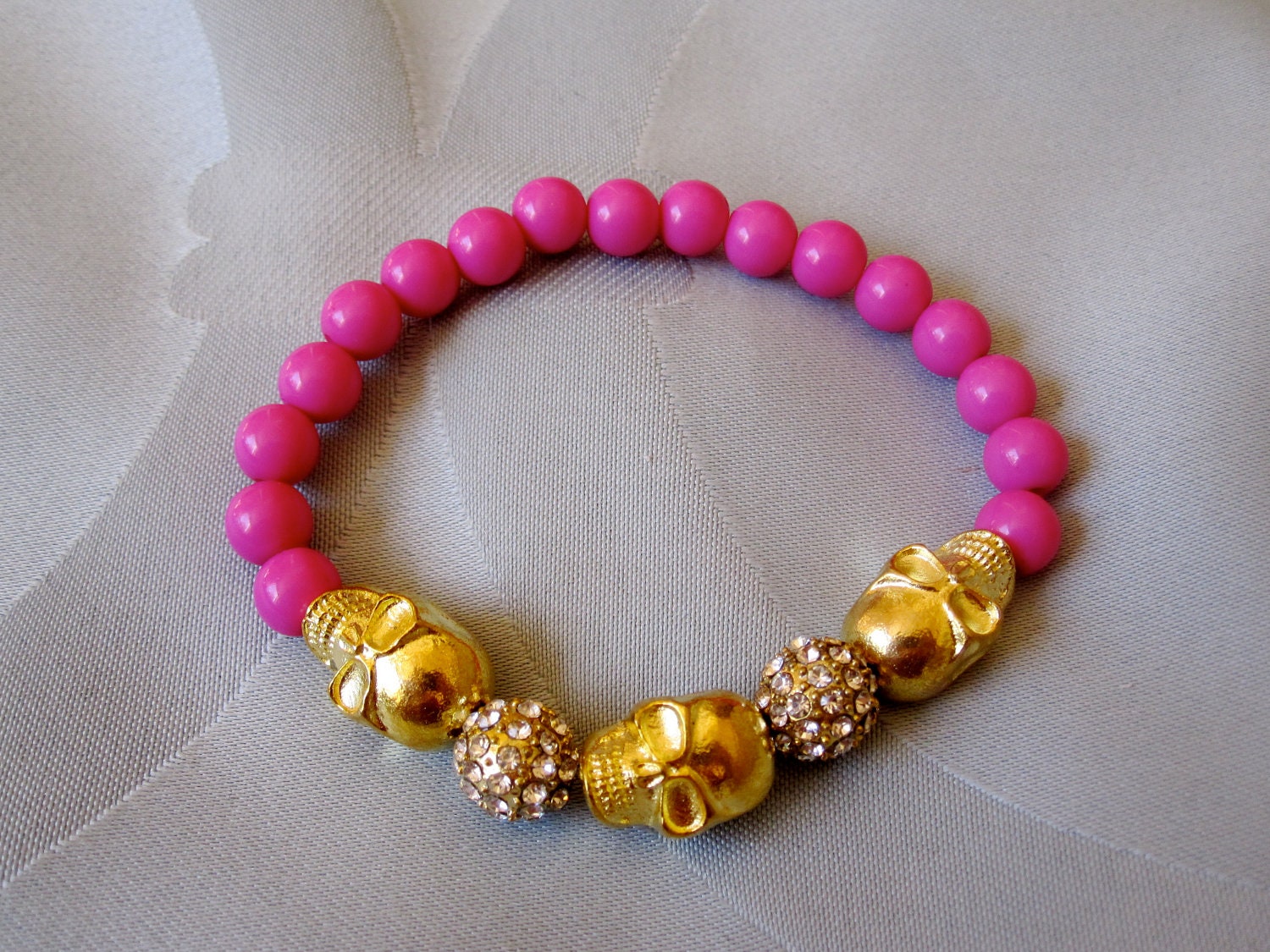 Hot Pink Skull Bracelet