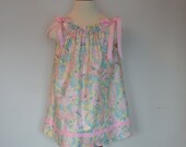 Toddler girl cotton pillowcase dress pink poppies
