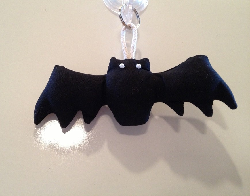 Fabric black Bat keychain, ceiling fan pull, backpack accessory, Halloween