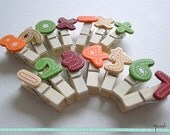 Number Wooden Mini Clothespins . Mini Pegs // Birthday, Wedding, Party, Scrapbook, Gift Decoration, Bunting // Set of 14
