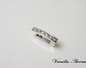 1PCS, Sterling Silver 925, Cubic zirconia, Clasp, Clutch, 14mm x 2mm