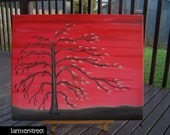 Canvas Art - Leaves at Sunset