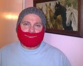 Crochet beard hat for infant, toddlers, children, teens and adults alike manly man or with a flower for the ladies warm fun gift winter