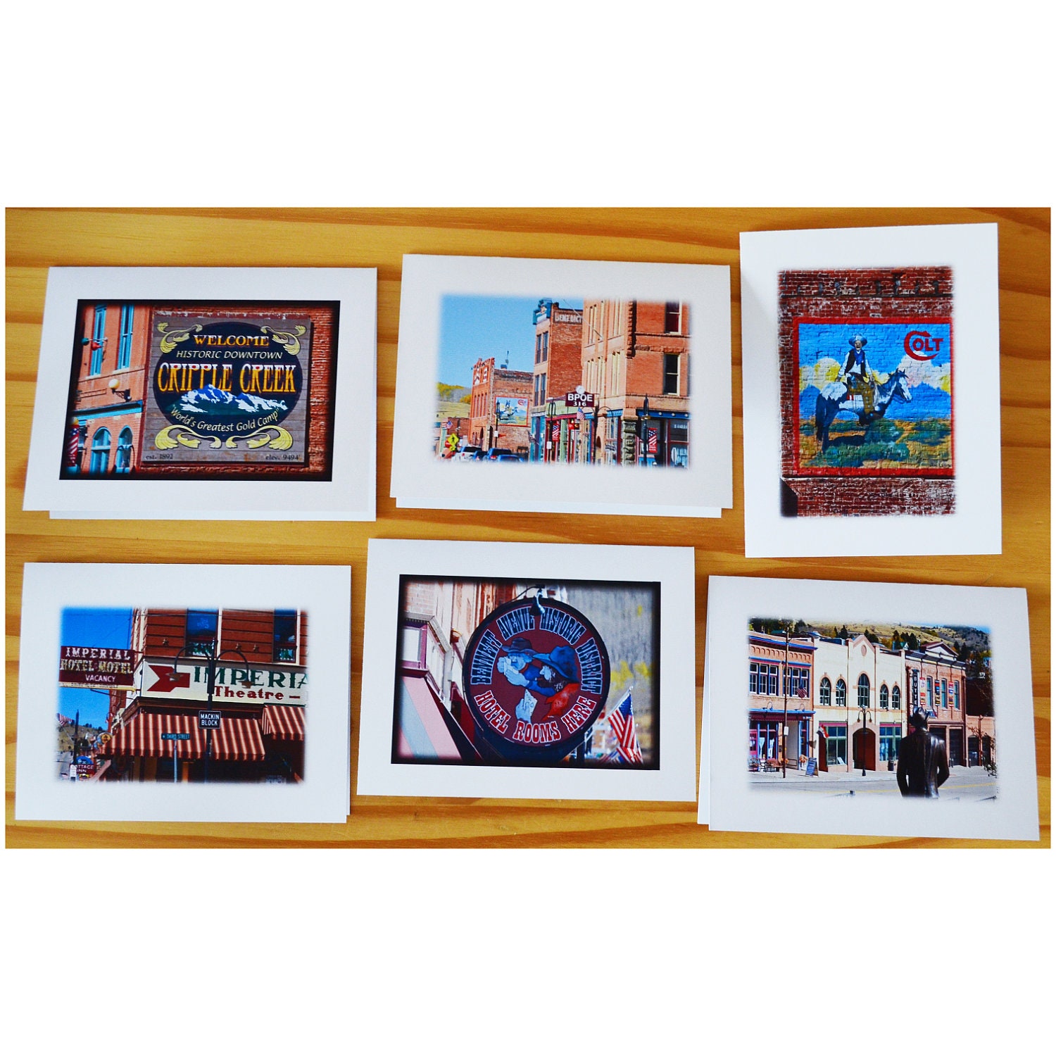 Cripple Creek Colorado notecards, 6 different photo print greeting cards with envelopes