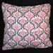 Accent Pillow Black PINK Damask RIBBON bow MADISON