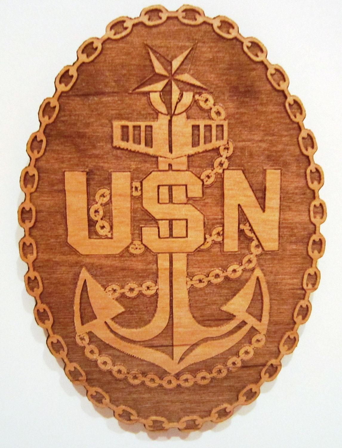 US Navy Senior Chief Petty Officer Wooden Fridge Magnet