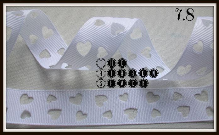 7.8 Valentine's Day White Cut Out Hearts Grosgrain Ribbon Il_170x135
