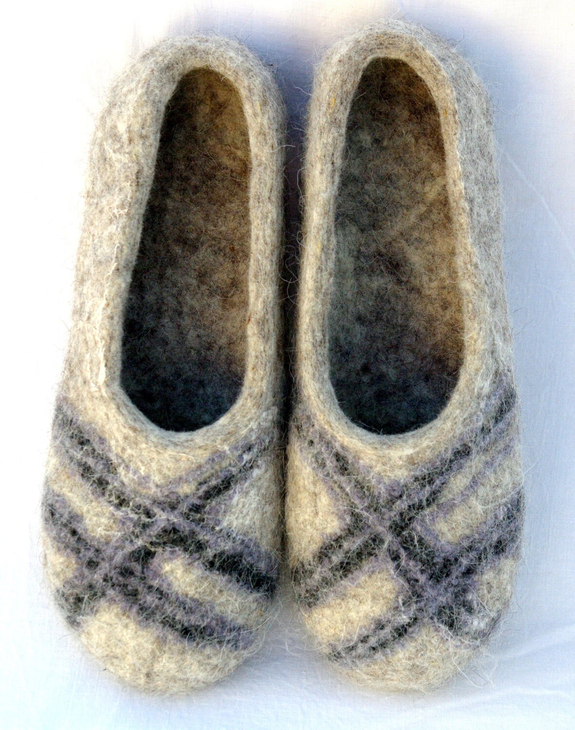 US 11.5 Felt  Size size Ecological slippers  Woollen UK 10.5/11 Slippers for 15 men Men  Handmade