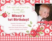 Vintage Look Pink Floral 1st Birthday Party Invitation - Printable Il_170x135