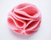 Baby Pink Felt Flower Brooch, Pin, Hat, Scarf, Clothes, Corsage