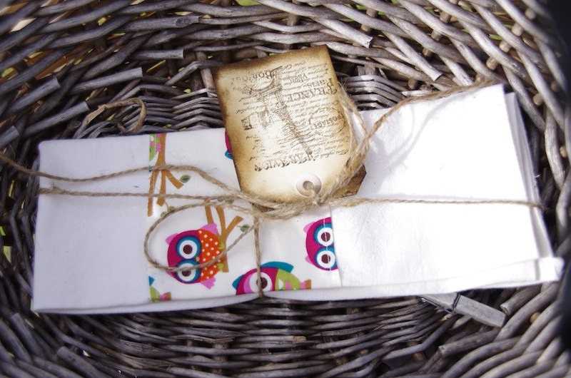 Rustic Linen Tea Towel for Owl Fanatics