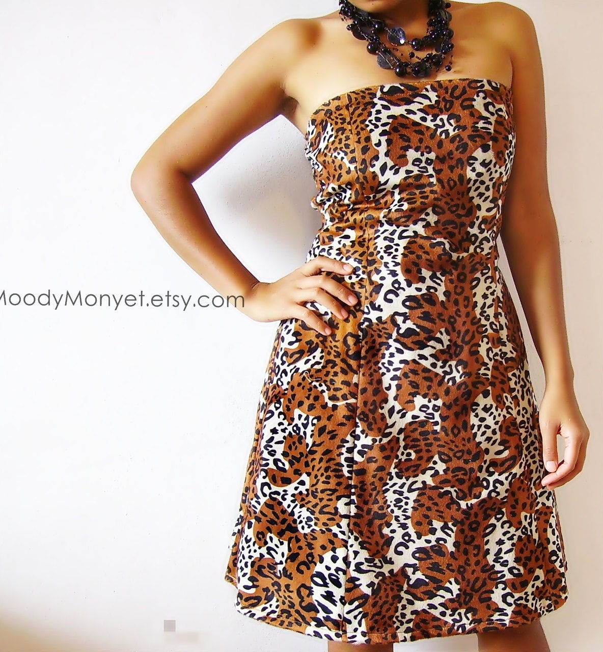 Strapless Dress Animal print