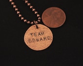 SALE----Team Edward Copper Penny Charm Pendant - Twilight