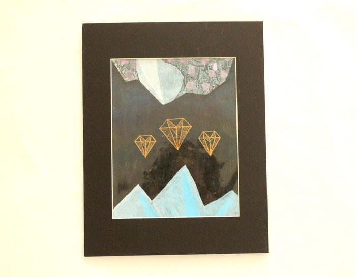 Original illustration on canvas panel / ink, acrylic color,