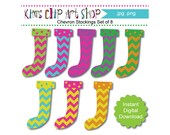 INSTANT DOWNLOAD Chevron Stockings Clip Art Print or Digital Use Il_170x135