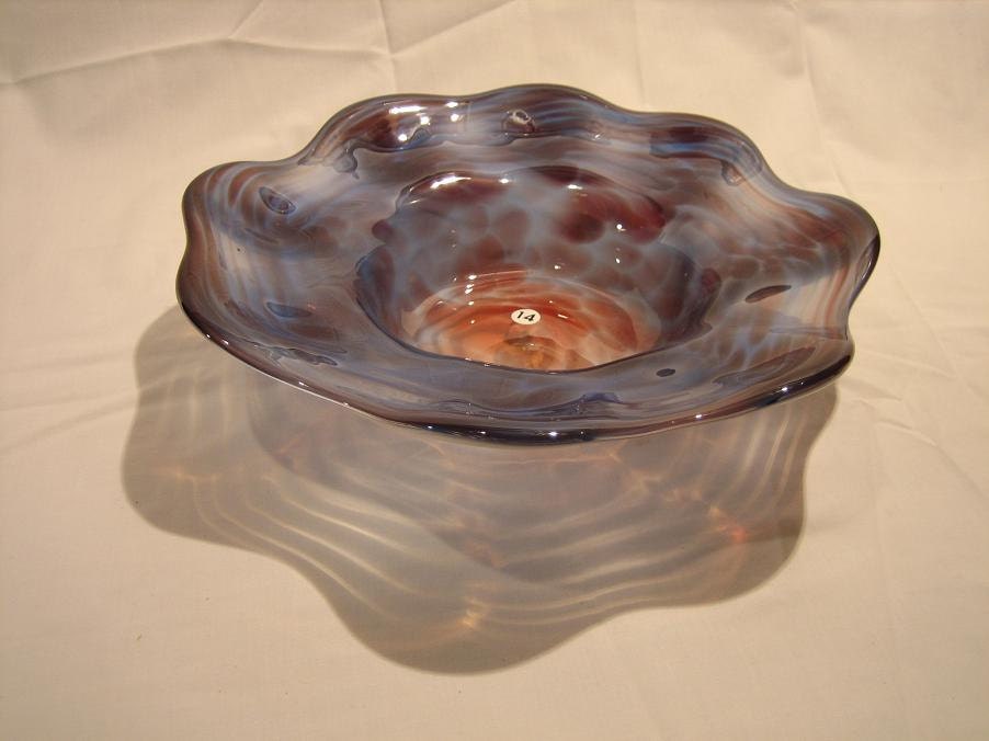 Hand Blown Glass  Bowl/Plate (Just like Chihuly----------- Made by Pilchuck Glass Artist (14)