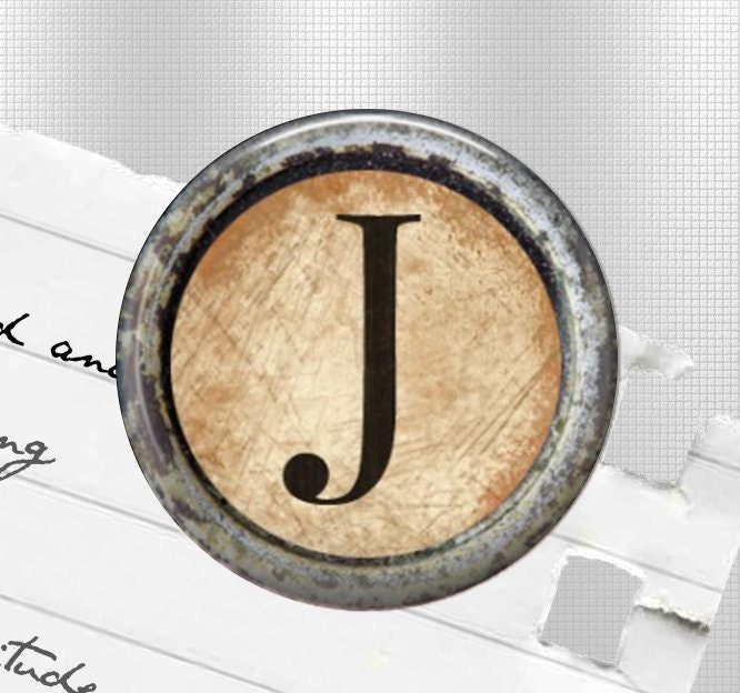 Typewriter Key Initial Magnet - Single 1 inch Magnet, Button, or Pin Your Choice by Pin Daddy