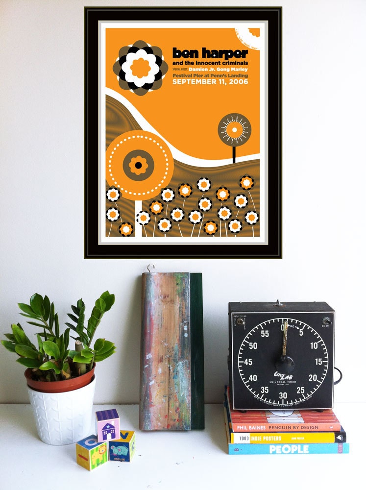 Screenprint - Ben Harper Poster - Silkscreen gig show poster