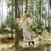Along For The Ride - FREE SHIPPING Print Girl Long Blond Hair Trees Nature Jumping Floating Surreal Climbing Green Woods Yellow Brown