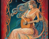 Gypsy Moon Psychedelic Goddess Of Music 8x10 Print