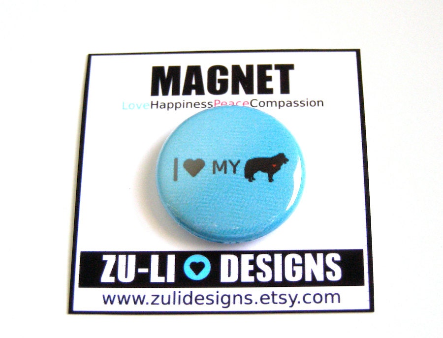 I Love My Border Collie Magnet - 1 inch