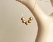 gold bead necklace 14kt gold filled for valentines day gift