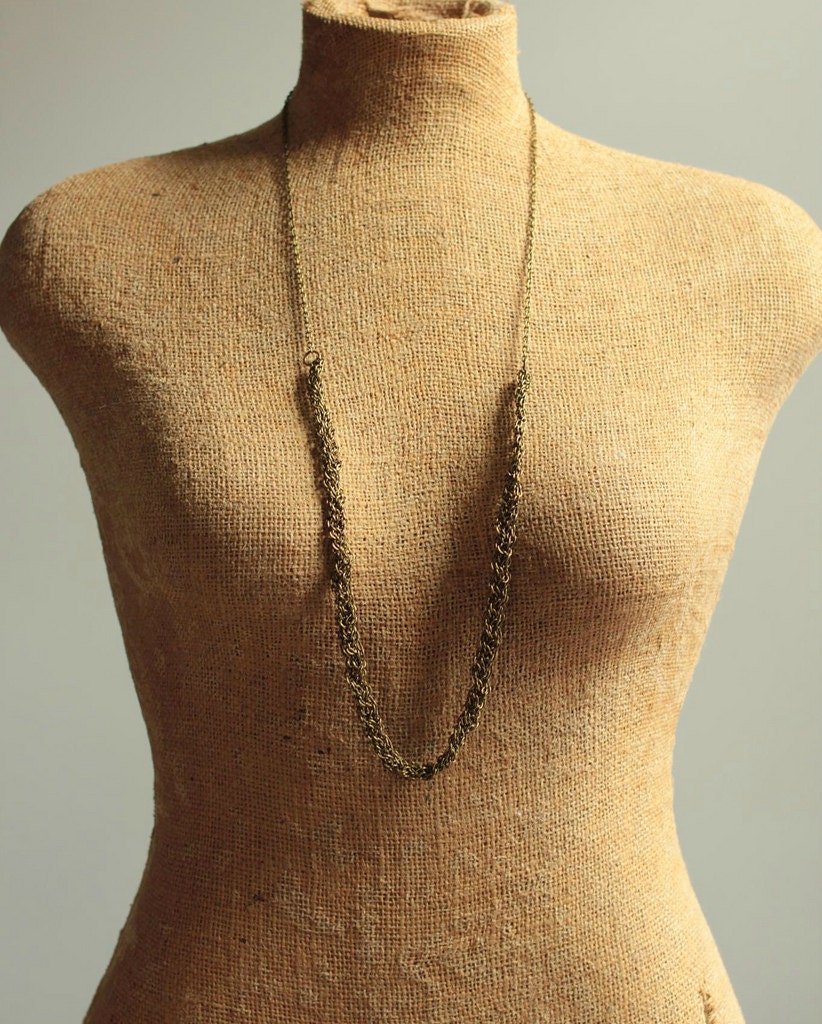Braided Necklace in brass statement necklace