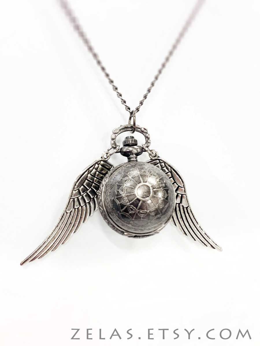 The Silver Snitch - Steampunk Pocketwatch Necklace