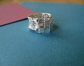 Five Tiny Key Stacking Rings Sterling Silver