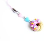 Sprinkles Donut  - kawaii cellphone or bag charm - handmade sweet miniature polymer clay (PRE ORDER)