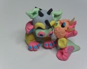 OOAK Polymer Clay Fantasy Miniature Art Dragon set Handcrafted Original Art Sculpture ITEM PR12547