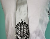 SKELETIE Silver neck tie