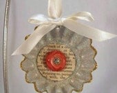 Upcycled Vintage Round Tart Tin Ornament