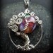 Rainbow Moon Tree of Life Necklace Silver- Tie Dye- Mother of Pearl shell- Multicolor